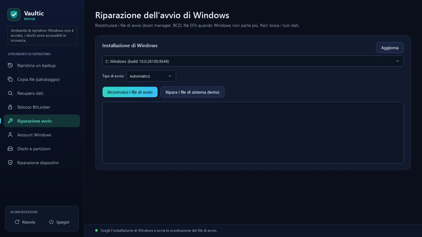 Chiavetta di emergenza: riparazione dell'avvio di Windows